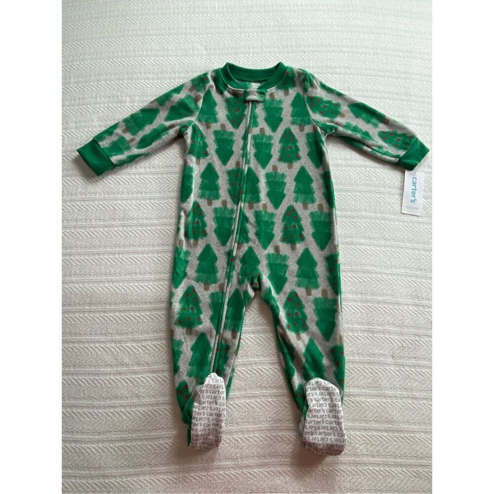 CARTER 12M WINTER TREES FLEECE FOOTED SLEEPER